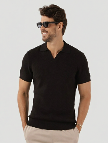 Polo masculina tricot sem botão
