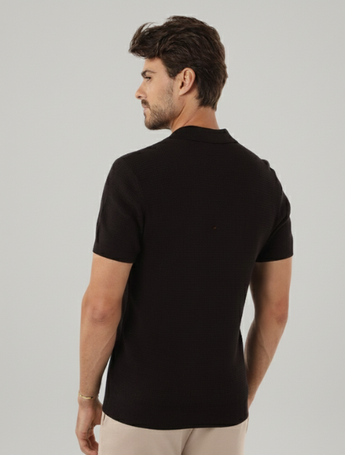 Polo masculina tricot sem botão